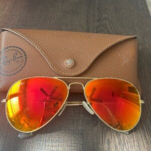 Orange flash ray ban aviators